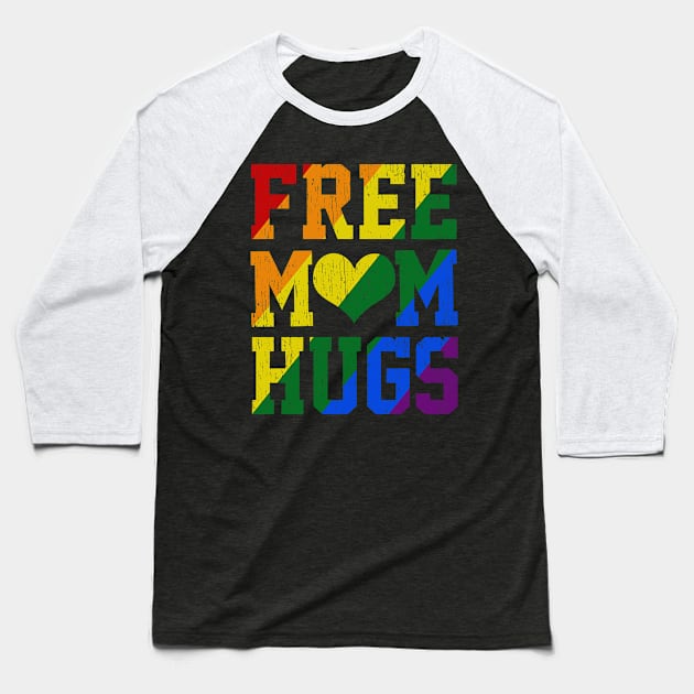 Rainbow free mom hugs heart lgbt pride Baseball T-Shirt by Ffree Dad hugs shirt for pride month LGBT